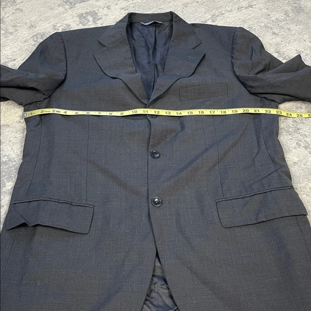Vintage Longchamp Paris Comero Super 120s Wool Dark Gray Suit Jacket Blazer